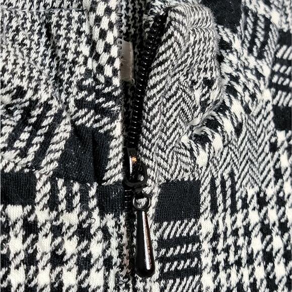 Coldwater Creek Black & White Houndstooth Zip Up Sweater Jacket, Sz 14 - Picture 3 of 6